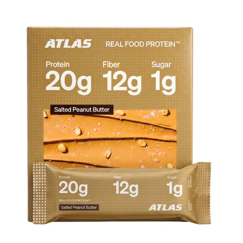 Vista 8 de Atlas Real Food - Barras altas en proteínas, 0.71 onzas de proteína, 0.47 onzas de fibra, 0.44 onzas de azúcar, ingredientes limpios, sin azúcar