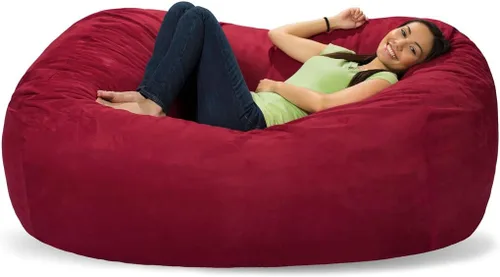 Vista 8 de Comfy Sacks - Puf de espuma viscoelástica de 6 pies, tumbona de color zorro polar