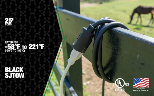 Vista 5 de Southwire AGRIPRO 10/3 Cable de extensión de uso rudo extra para granja/taller, 25 pies, SJTOW, negro, 64817501