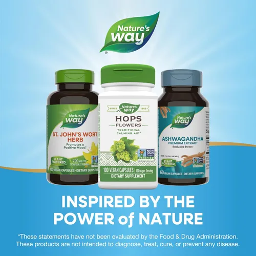 Vista 6 de Nature's Way Flores de lúpulo de hierbas prémium 620 mg por porción 100 Vcaps