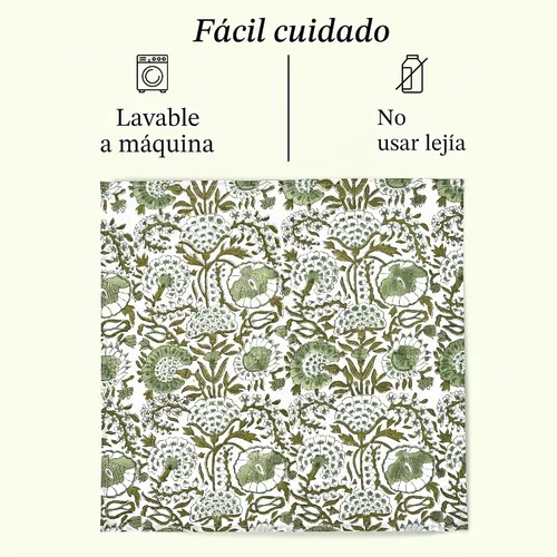 Vista 9 de Servilletas de tela CPC 100% algodón Juego de 4 servilletas reutilizables, servilleta de cena floral de bloque de impresión india, servilleta