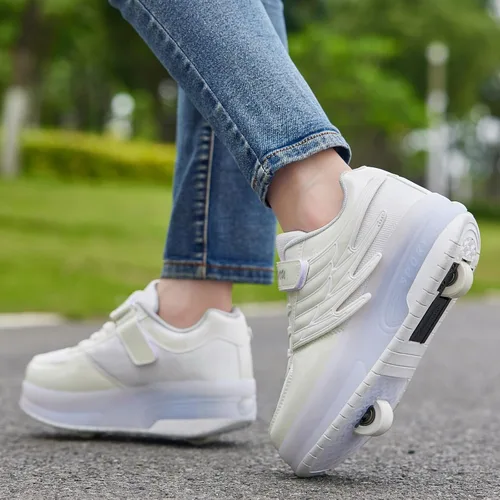 Vista 3 de Zapatillas de patinaje LED para niñas y niños con ruedas