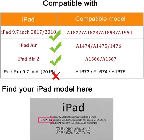 Vista 2 de Funda para iPad de 9.7 pulgadas 2018 2017/iPad Air 2 – Funda protectora con soporte giratorio de 360 grados, funda protectora inteligente