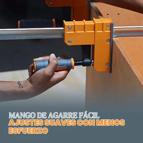 Vista 4 de Bora Juego de 4 abrazaderas paralelas - 2 x 18 pulgadas y 2 x 24 pulgadas Heavy duty bar clamps for woodworking, 1,100 lb clamping force, 3.5 in