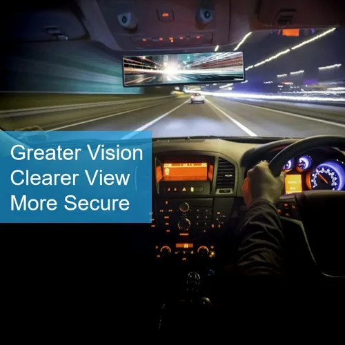 Vista 5 de OBTANIM Espejo retrovisor para automóvil de 10.6 pulgadas, vidrio HD, antirreflejo, clip panorámico gran angular, accesorios para espejo retrovisor