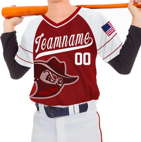 Vista 5 de Camiseta de béisbol personalizada unisex para adultos, uniforme deportivo, camisetas impresas, número de nombre personalizado para hombres, mujeres