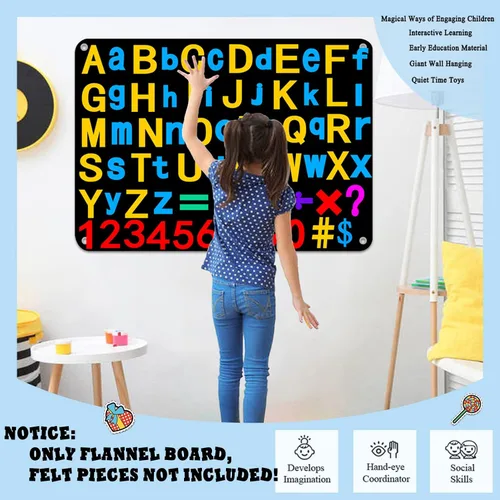 Vista 3 de Craftstory Tablero de franela de 3.5 pies para niños pequeños preescolares como niños, historias de fieltro para niños, kits de juego para colgar