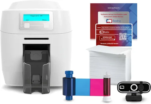 Vista 9 de Bodno Magicard 300 Impresora de tarjetas de identificación de una sola cara y suministros completos Software de identificación de paquete - Edición