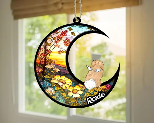 Vista 268 de LOVELYPOD Adorno de Navidad personalizado para perro Basset Hound (marrón) Basset Hound (marrón) adorno para atrapasoles de perro, razas de perros