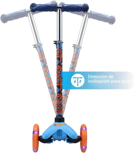 Vista 3 de Patinete para niños, auto equilibrio de 3 ruedas, ruedas LED iluminadas Hot Wheels