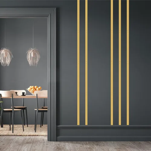 Vista 10 de Calcomanías de pared de líneas geométricas, calcomanías de pared de vinilo negro, calcomanías modernas para pared, calcomanías extraíbles