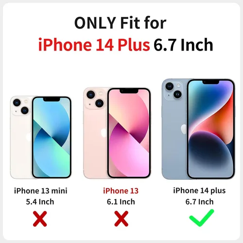 Vista 2 de XIZYO Funda para iPhone 14 Plus, diseño de rosa floral para mujeres y niñas, patrón estético, delgado, de poliuretano termoplástico, a prueba