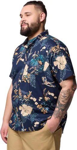 Vista 3 de Columbia - Camisa de manga corta para hombre Rapid Rivers con estampado, con cómodo elástico Colegial Navy Outback