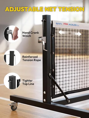 Vista 4 de A11N SPORTS Pro Pickleball Net with Wheels, 22 FT Regulation