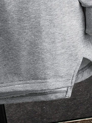 Vista 4 de Milumia Sudaderas casuales con capucha de manga larga con cordón sólido para hombre