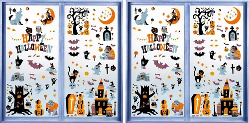 Vista 9 de CCINEE 216 calcomanías de arce para ventana, 6 hojas de otoño, hojas de roble y bellotas surtidas, calcomanías para ventana de otoño, Acción de 216