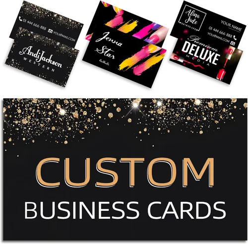 Vista 17 de Tarjetas de visita personalizadas con tu logo, personalizables 100 piezas de impresión de doble cara, personalizadas para pequeñas tarjetas de 300