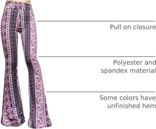 Vista 32 de ShopMyTrend - Pantalones de yoga largos con piernas anchas y acampanadas estilo palazzo, con cintura alta, para mujer