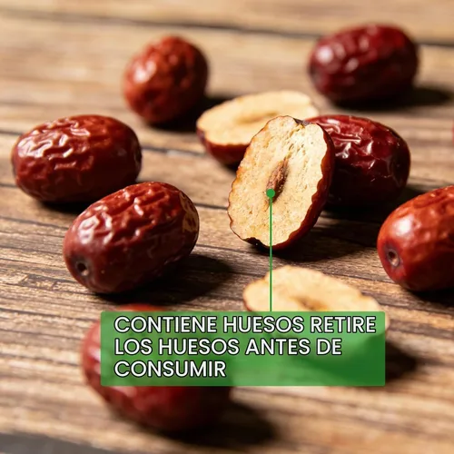 Vista 4 de Trxamzy Dátiles rojos chinos de azufaifo seco natural premium, sin OMG, 1 libra, para aperitivos, hornear, té, sopa