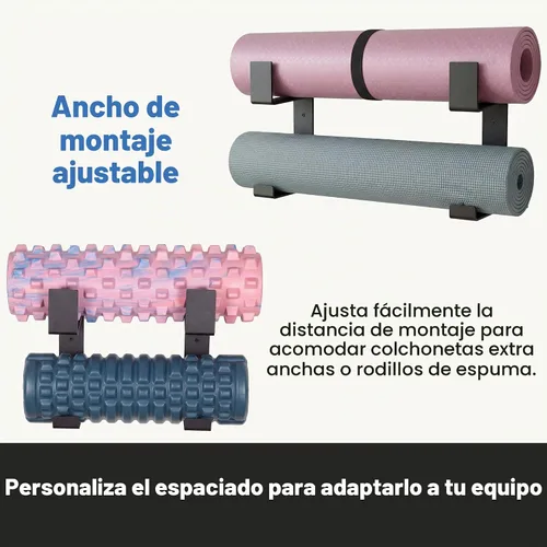 Vista 3 de Alfombrilla de yoga de acero de 2 niveles para montaje en pared