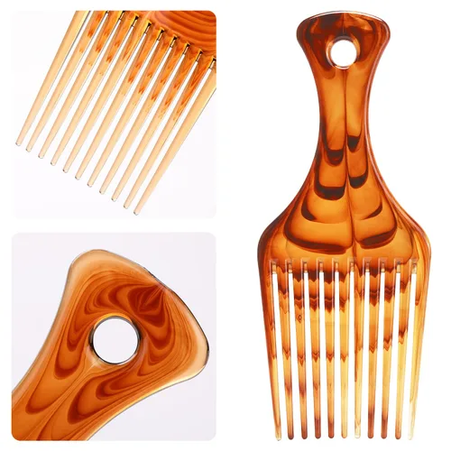 Vista 4 de Tbestmax 2 unids Peine de pelo Peines Cola Peines Afro Pick Pik Cepillos Afro Americano Cepillo de Pelo Peluquero