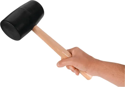 Vista 6 de Performance Tool Mazo de cabeza de goma dura 1466 con mango ergonómico de madera para carpintería, construcción y proyectos de bricolaje