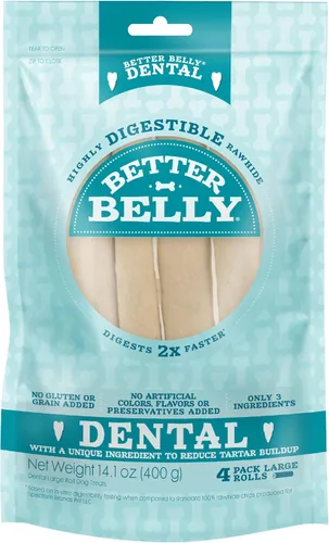 Vista 10 de Better Belly Fresh Breath - Rollos pequeños dentales, masticables para perros, pequeños, 10