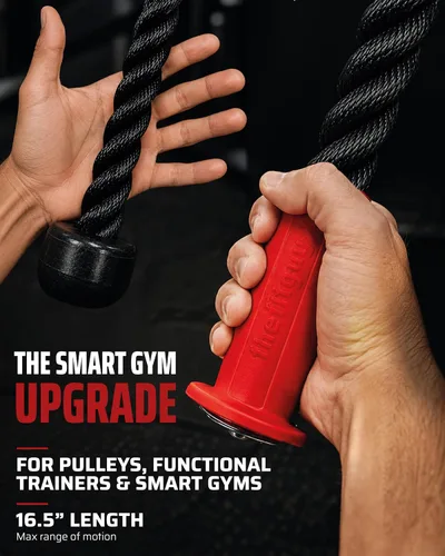 Vista 8 de THEFITGUY Combinación definitiva de cuerda de tríceps: 30 pulgadas de agarre ergonómico antideslizante cuerda de tríceps desplegable y cuerda