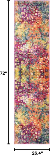 Vista 2 de SAFAVIEH Colección Madison - Alfombra de pasillo, 2'2" x 6', color fucsia y oro, diseño bohemio abstracto envejecido, no desprende pelusa y fácil