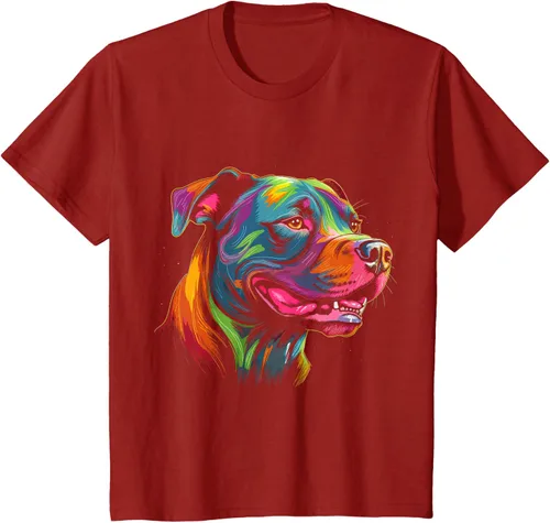 Vista 70 de Pit Bull Mom Dog Lover Colorido Artistic Pitbull Owner - Camiseta para mujer, Negro