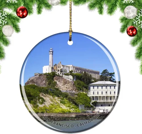 Vista 20 de California San Francisco 16 Avenue Tiled Steps USA Christmas Tree Ornamento Decoración Colgante Colgante Decoración Ciudad Viaje Souvenir Colección
