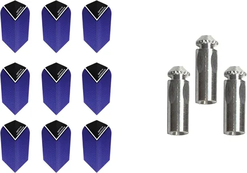 Vista 6 de Optix 3 juegos de dardos delgados Harrows más 1 juego de protectores de vuelo de dardos de aluminio Negro