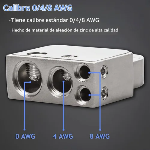 Vista 3 de Conectores de terminal de batería de coche con voltímetro, abrazaderas de poste superior y cuñas de calibre 0/4/8 AWG de alta resistencia para audio