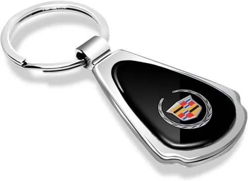 Vista 2 de for Cadillac Logo Black Dome Metal Teardrop Key Chain
