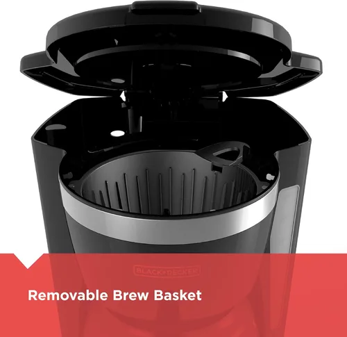 Vista 4 de BLACK+DECKER Cafetera digital de 12 tazas, CM1160B, programable, lavable y cafetera digital de 12 tazas, CM1160W, filtro de cesta programable
