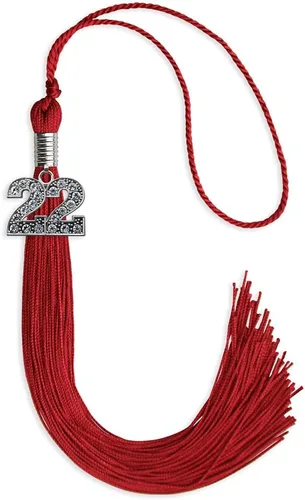 Vista 130 de Endea Graduation Borla de un solo color con dije de plata brillante (oro antiguo, 2022)
