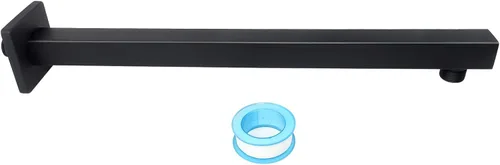 Vista 8 de NearMoon Brazo de ducha de 16 pulgadas, extensor de extensión de cabezal de ducha de lluvia, con brida y cinta de teflón, hecho de acero inoxidable