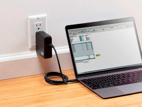 Vista 5 de Monoprice AtlasFlex Series USB 3.2 Gen 2 USB-C Data & Power Cable trenzado de nailon reforzado con Kevlar, 10 Gbps, 5A/100 W PD, 3.3 ft, negro