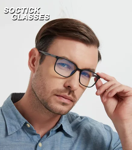 Vista 5 de Reading Glasses for Men,Blue Light Blocking Readers for men with Comfort Spring Hinge