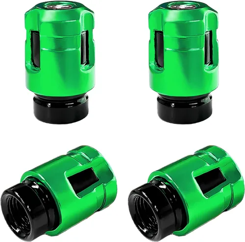 Vista 14 de Yourkar 4 tapas de vástago de válvula de neumático de automóvil, cubiertas de válvula de rueda de aleación de aluminio de forma única, resistentes a