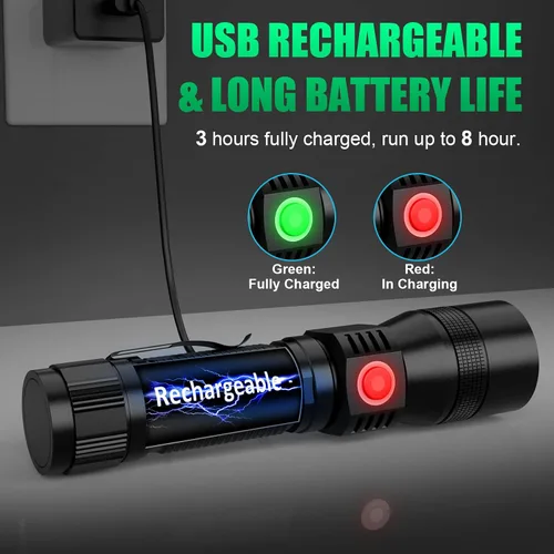 Vista 5 de AdamStar Linterna de Luz Negra, Linternas Recargables 3 en 1, Linterna LED Magnética de Luz UV de Alto Lúmenes, Linterna Impermeable de 7 Modos