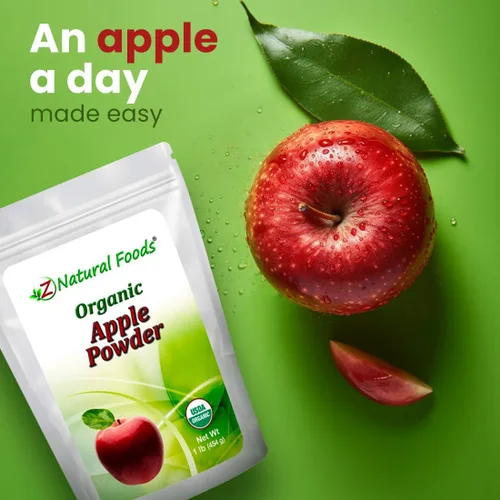 Vista 3 de Z Natural Foods Polvo de manzana orgánico, polvo de superalimento para apoyo digestivo y aumento de energía, ideal para jugos, batidos y recetas