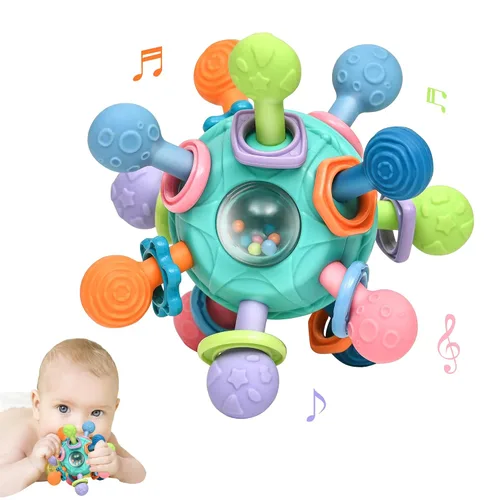 Vista 11 de Juguetes de dentición Montessori para bebés de 0-6 y 6-12 meses mordedores para bebés juguetes sensoriales para bebés de 0 3 6 9 12 18 meses