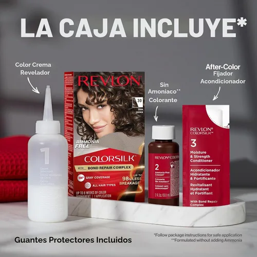 Vista 11 de Revlon ColorSilk with Bond Repair Complex, color permanente para el cabello rubio, cobertura 100 % de las canas, tinte para el cabello sin amoníaco