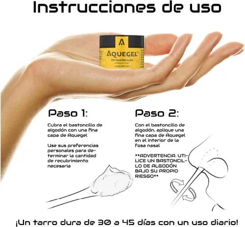 Vista 9 de Aquegel Hidratante nasal + zinc, alivio de la humedad nasal de 12 horas, gel de nariz a base de agua, hidratante nasal para terapia de oxígeno