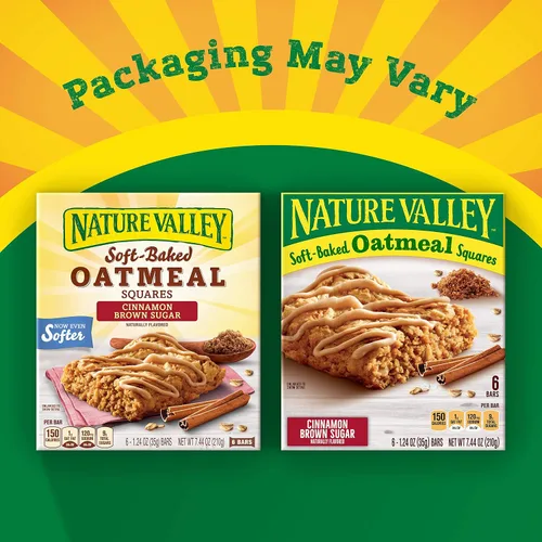 Vista 4 de Nature Valley – Cuadros de avena horneados suavemente, canela y azúcar moreno, 6 unidades, 7.44 OZ