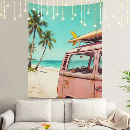 Vista 102 de Shrahala Modern Abstract Artwork Wall Tapestry, Orange Black Beige Wall Hanging Large Tapestry Decoration Polyester Fiber White Hem Around for Dorm