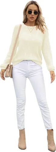 Vista 6 de Jouica Suéter ligero de punto para mujer, suéteres casuales de otoño para mujer