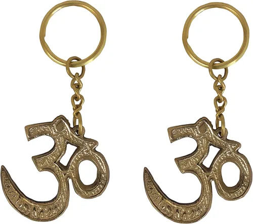 Vista 7 de OM Llavero de latón llavero de regalo espiritual Aum llavero para coche bicicleta hogar cerradura equipaje armario llavero