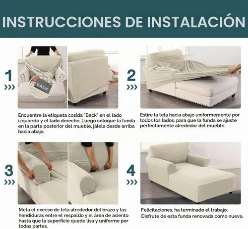 Vista 7 de FantasDecor Funda Elástica para Chaise Lounge Funda de Silla con Patrón de Celosía con Reposabrazos para Sala de Estar Dormitorio Doble Brazo Tela